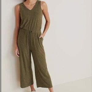 Old Navy Khaki Sleeveless Jumpsuit
